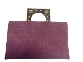 Clutch with Handle Inlaid with Mother of Pearl