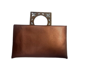 Clutch with Handle Inlaid with Mother of Pearl