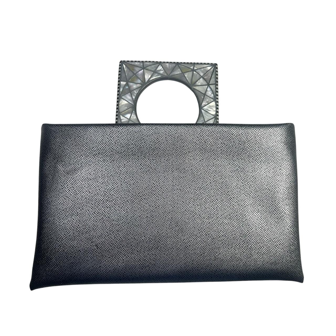 Clutch with Handle Inlaid with Mother of Pearl