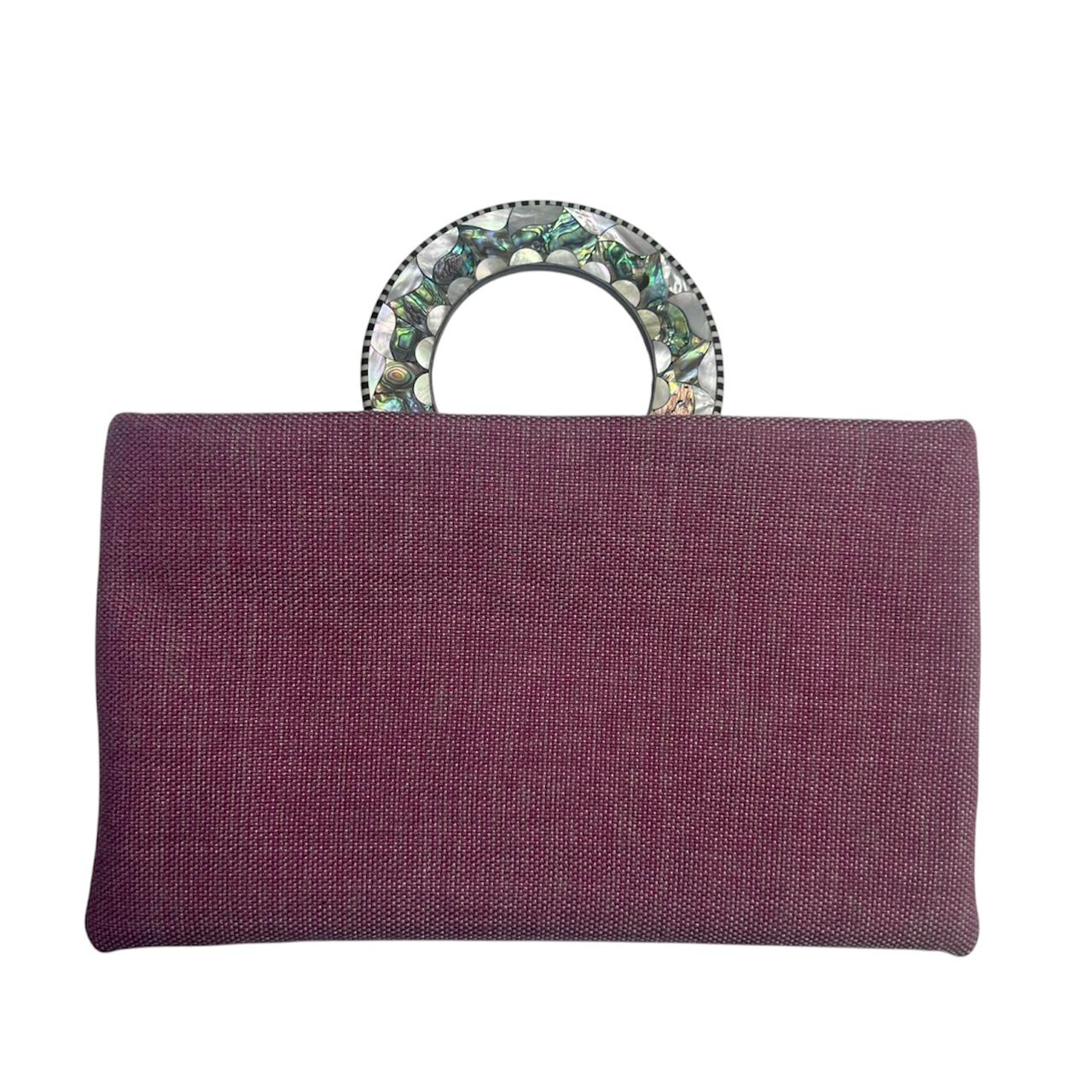 Clutch with Handle Inlaid with Mother of Pearl
