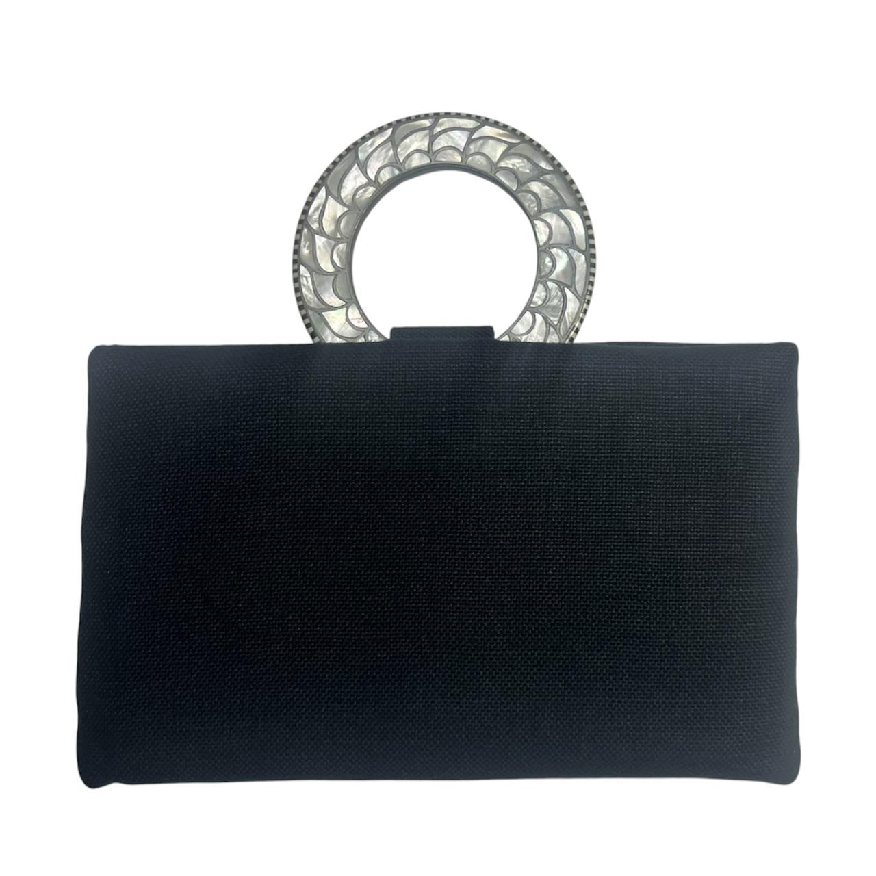 Clutch with Handle Inlaid with Mother of Pearl