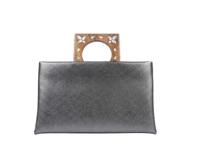 Clutch with Handle Inlaid with Mother of Pearl