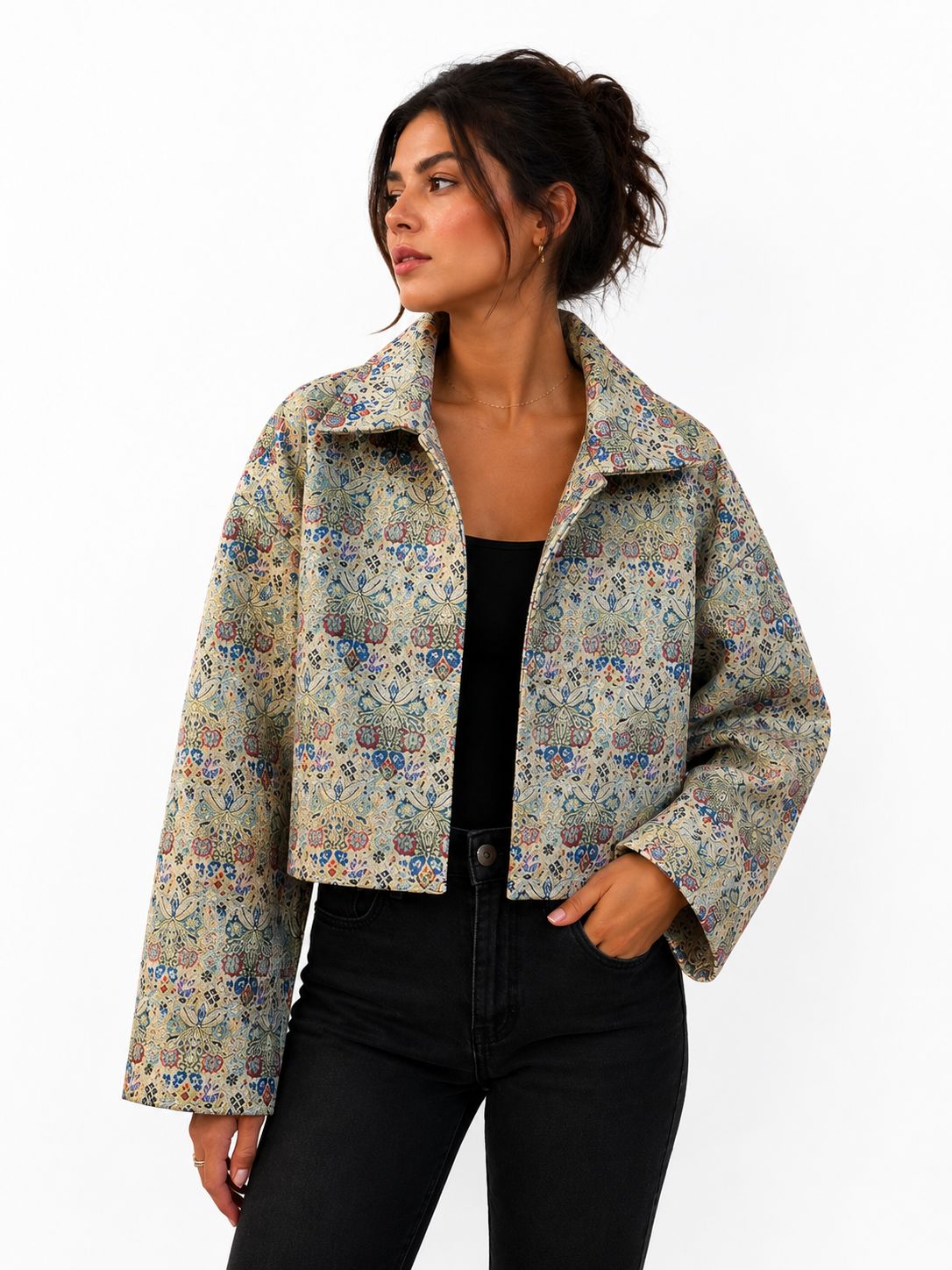 Jacket Crop Brocard