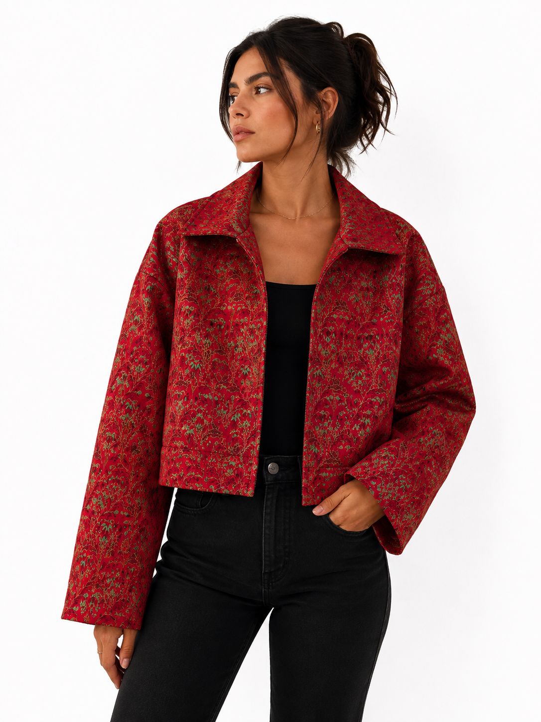 Jacket Crop Brocard