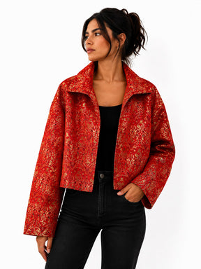 Jacket Crop Brocard