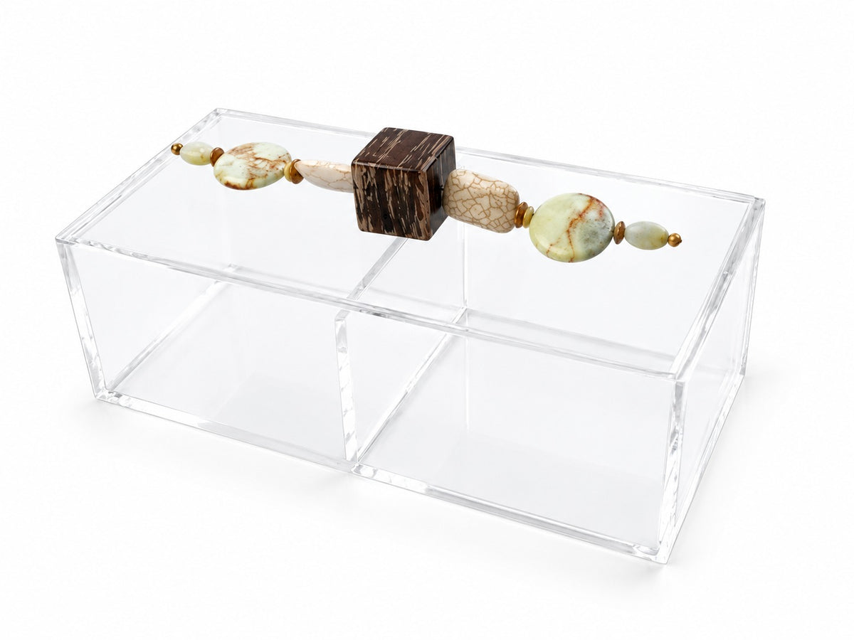 Box Plexi with Semi Precious Stones(D30H12cm)