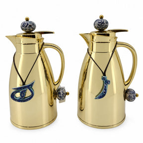 Set 2 Thermos Stainless Steel Gold (1 Liter) with Qishani