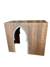 Console Dome Window Solid Walnut Wood Inlay Seashell Mother Of Pearl With Tin