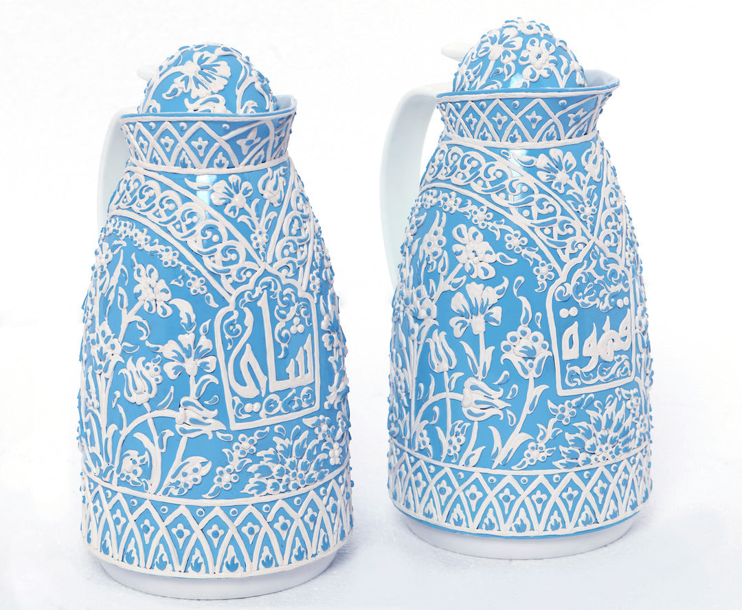 Thermos Hand Painted White Handmade Enamel 3D (1 Liters)/PCS